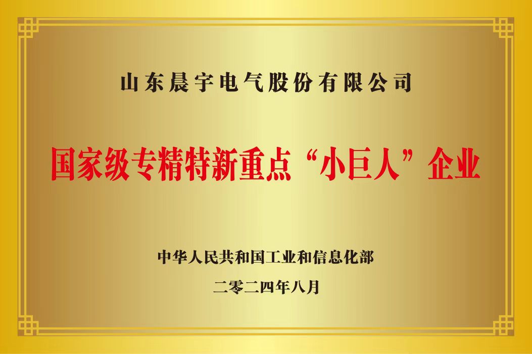 晨宇電氣入選國(guó) 家級(jí)專(zhuān)精特新重點(diǎn)&ldquo;小巨人&rdquo;企業(yè)